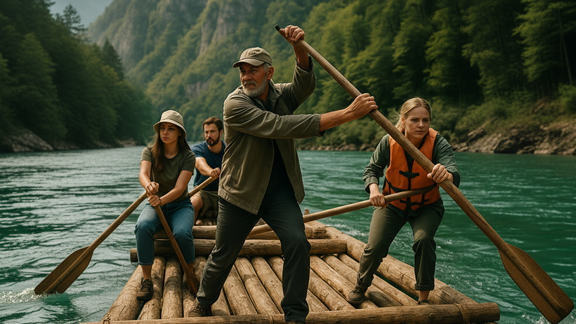 Timber-Raft Steering Drill, Montenegro