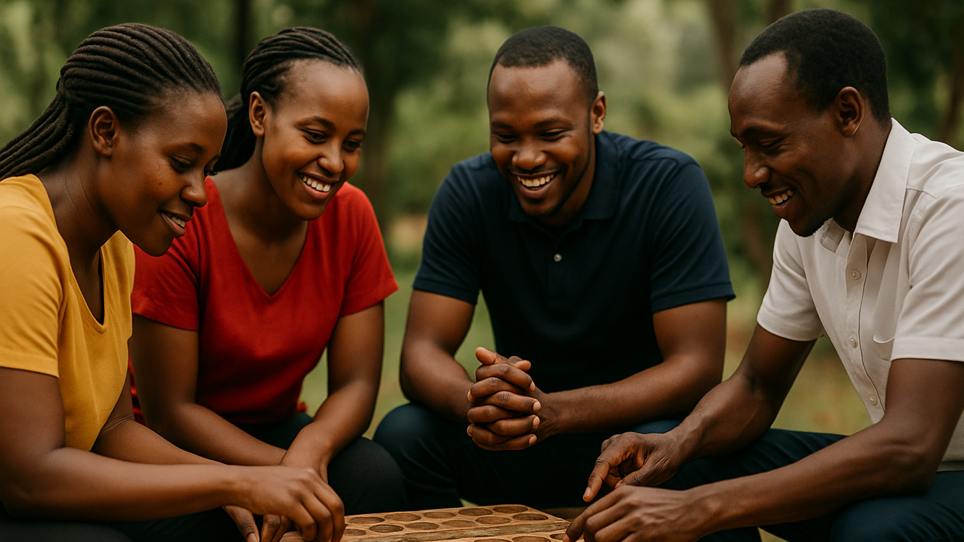 Igisoro Board Game Team Strategy Sessions Daily, Rwanda