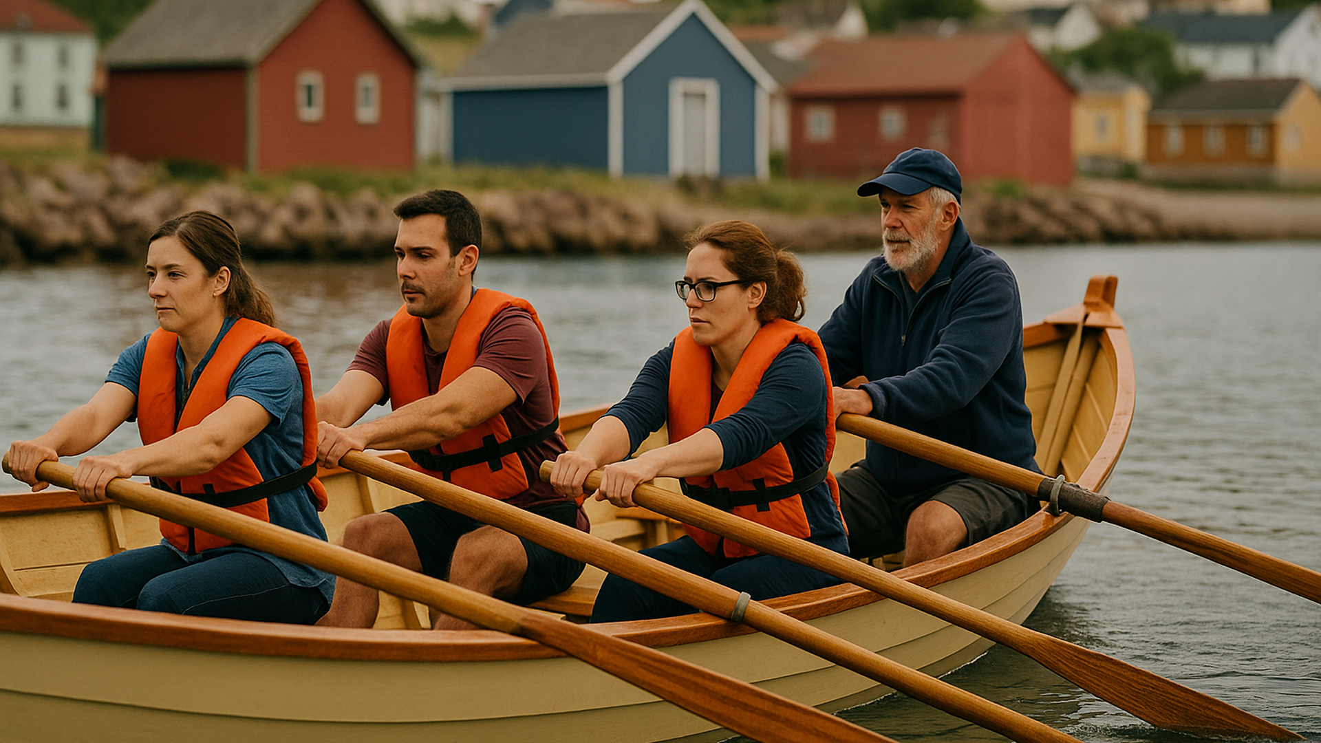Harbor Dory Rowing Practice, Saint Pierre and Miquelon