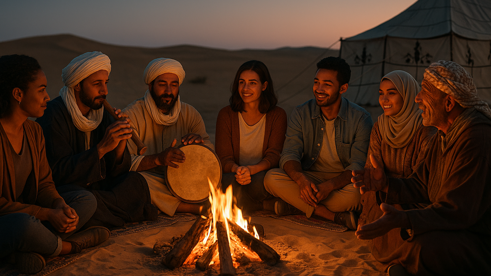 Desert Campfire Storytelling & Drum Circle, Tunisia