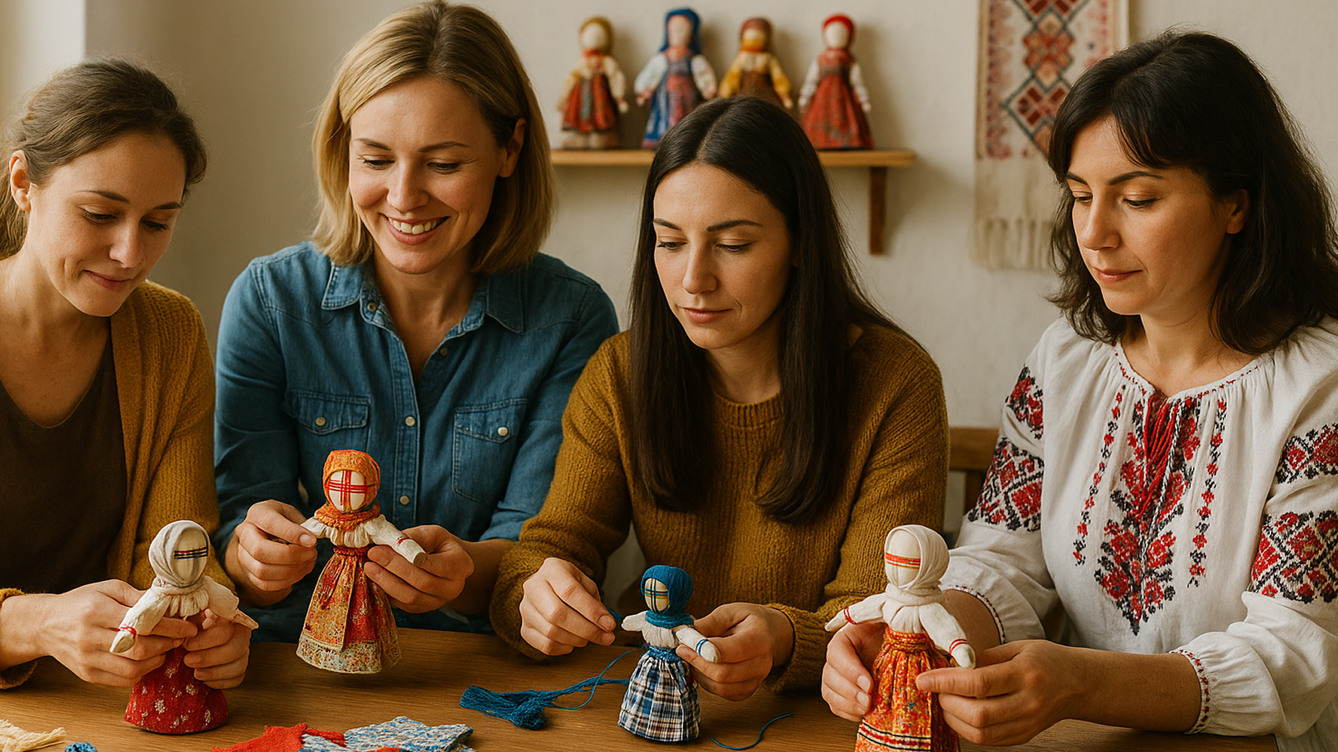 Motanka Faceless Doll Team Craft Workshop, Ukraine
