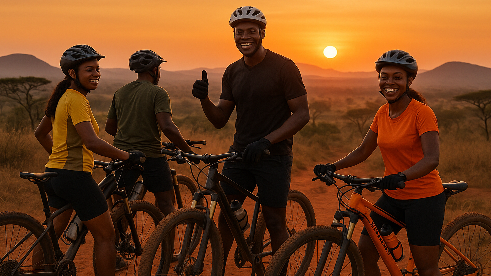 Sunset Mountain Bike Rides on Copper Trails, Zambia